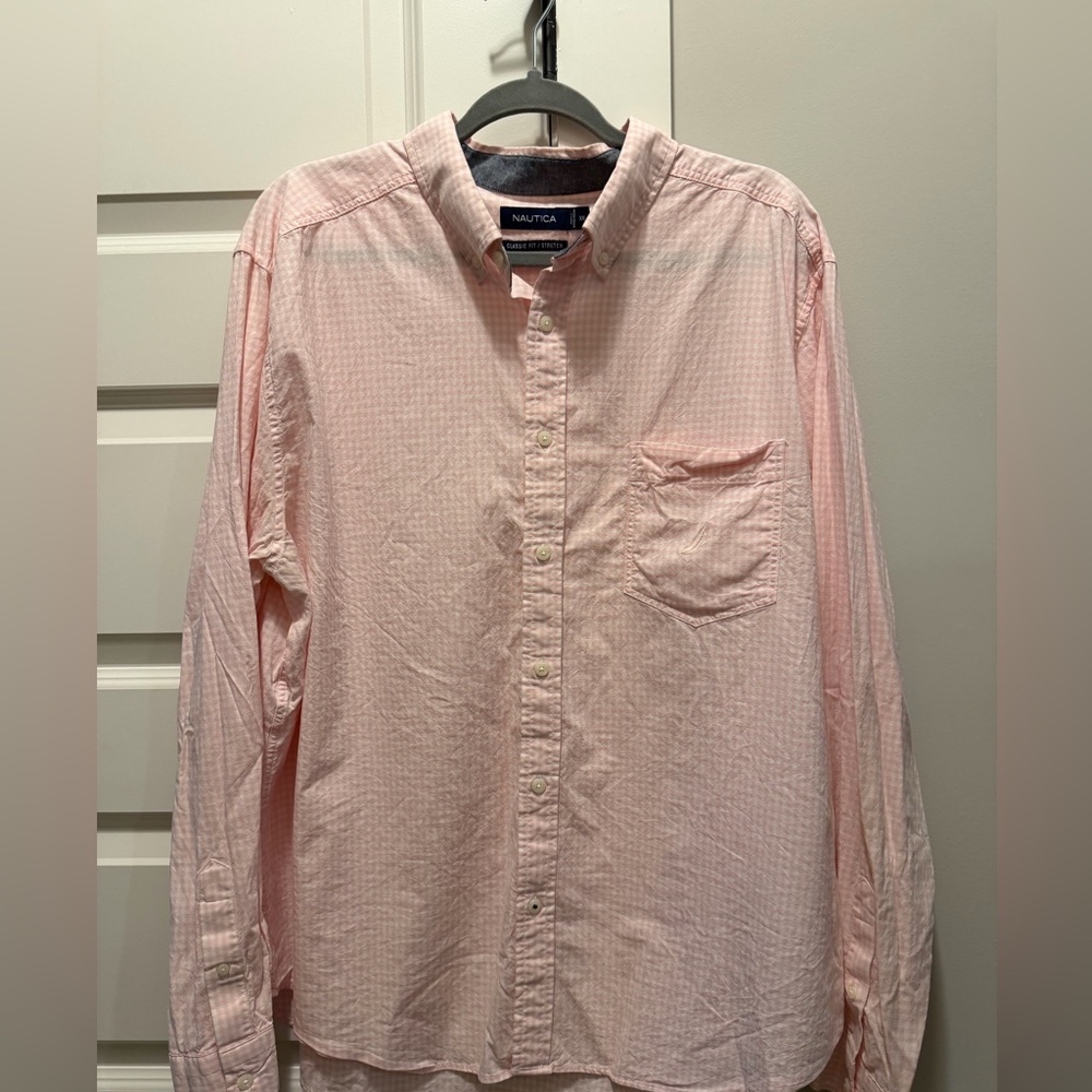 Nautica Men's Light Pink Casual Shirt